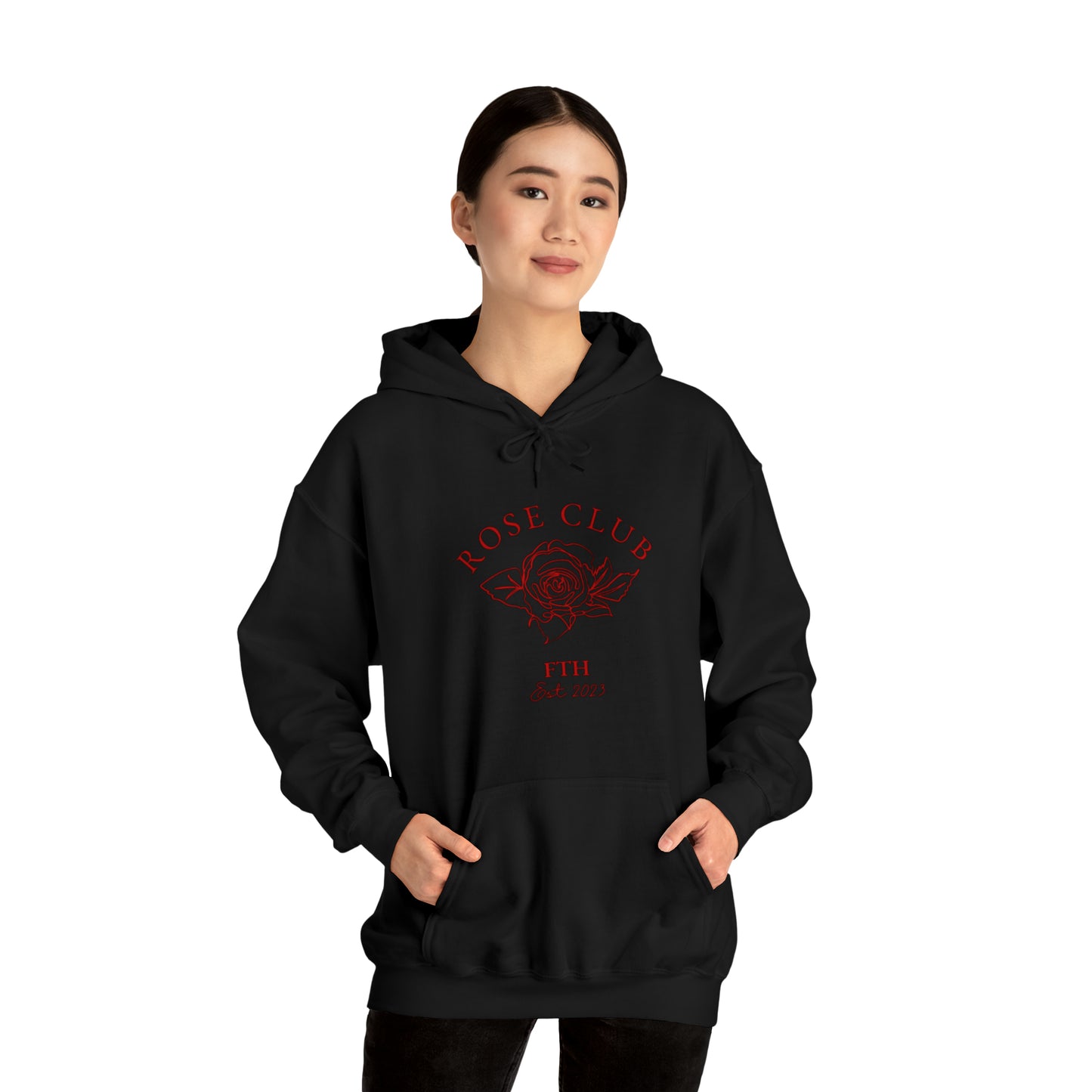 Solid black Rose Club hoodie