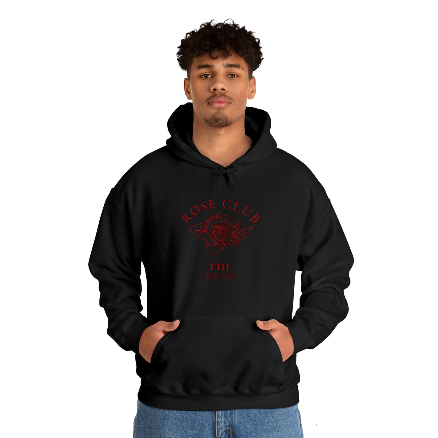 Solid black Rose Club hoodie