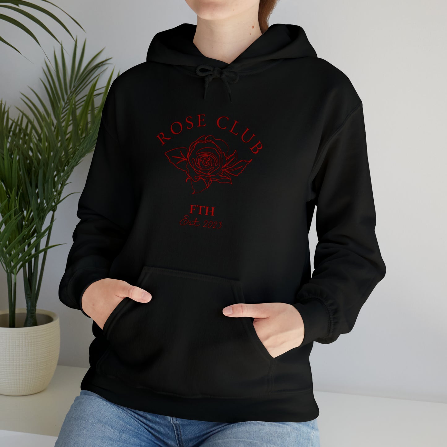 Solid black Rose Club hoodie