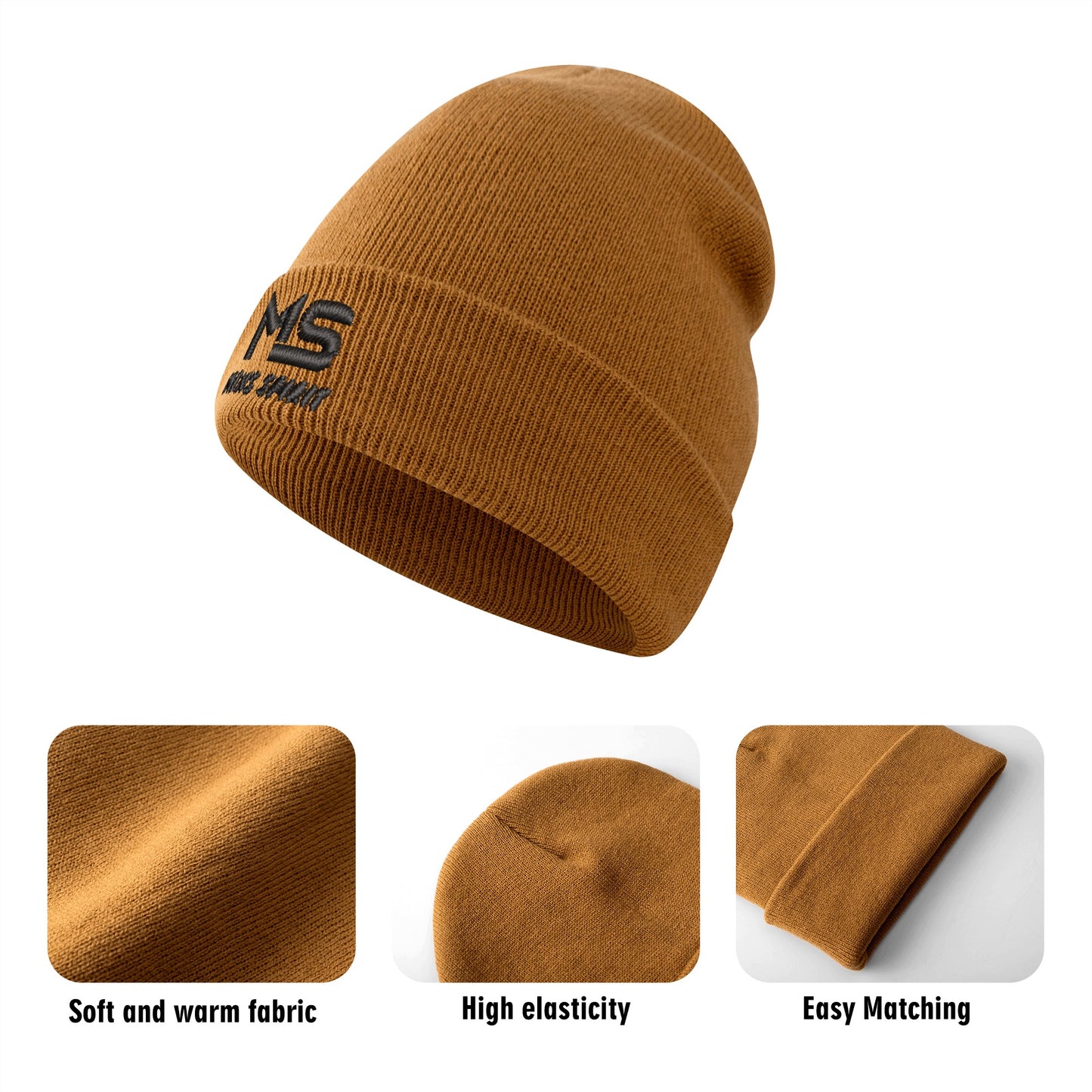 Men Spirit Embroidered Knit Beanie