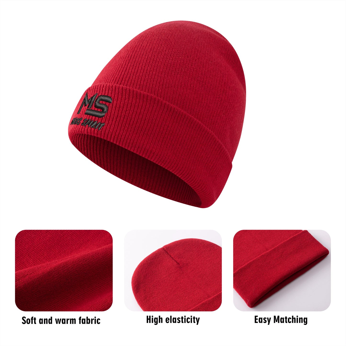 Men Spirit Embroidered Knit Beanie