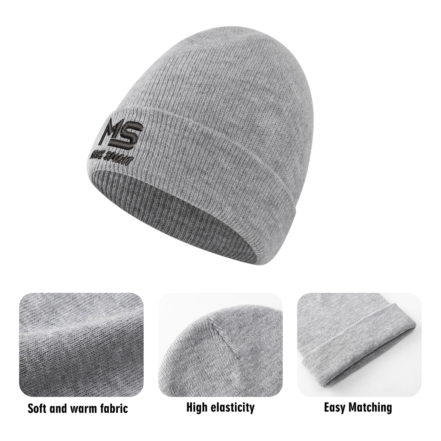 Men Spirit Embroidered Knit Beanie