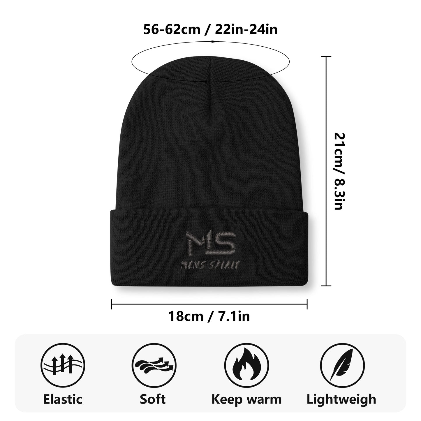 Men Spirit Embroidered Knit Beanie