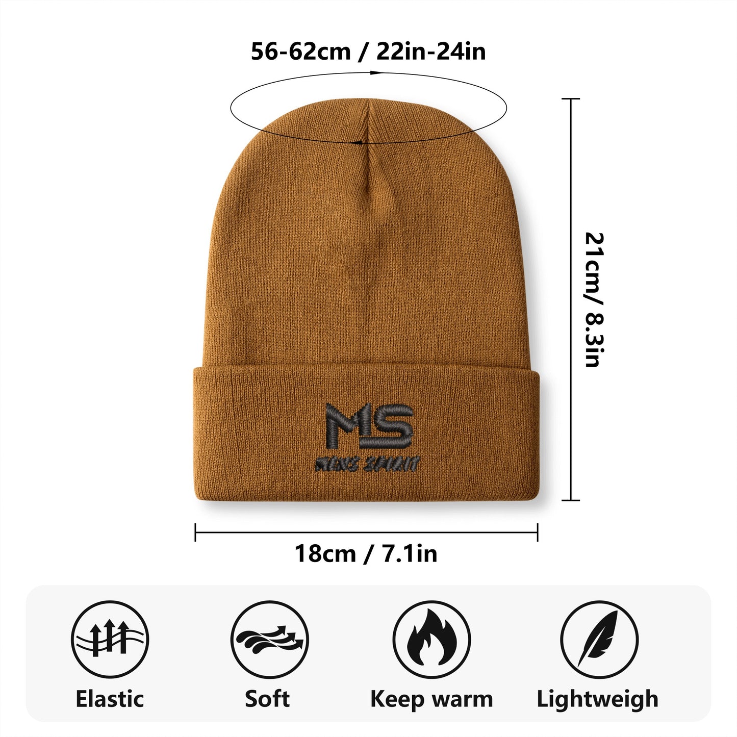 Men Spirit Embroidered Knit Beanie