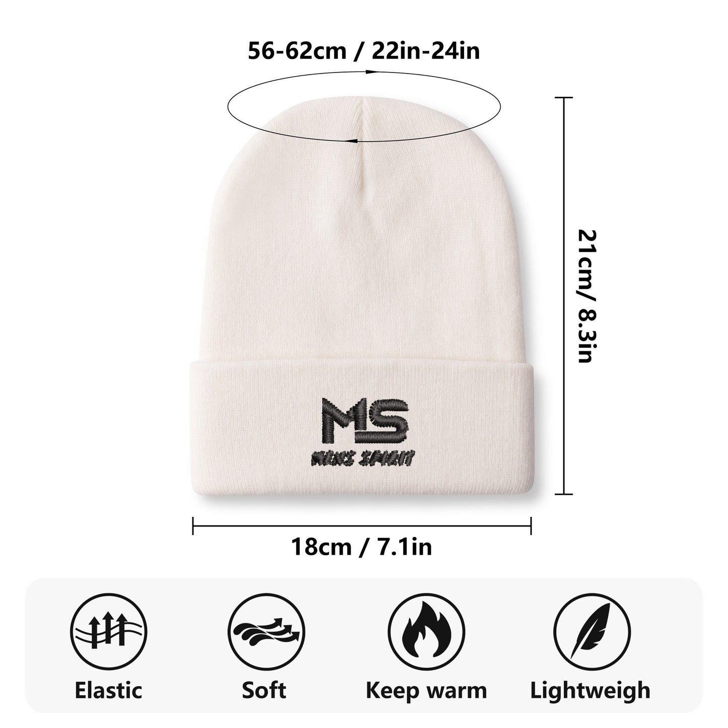 Men Spirit Embroidered Knit Beanie