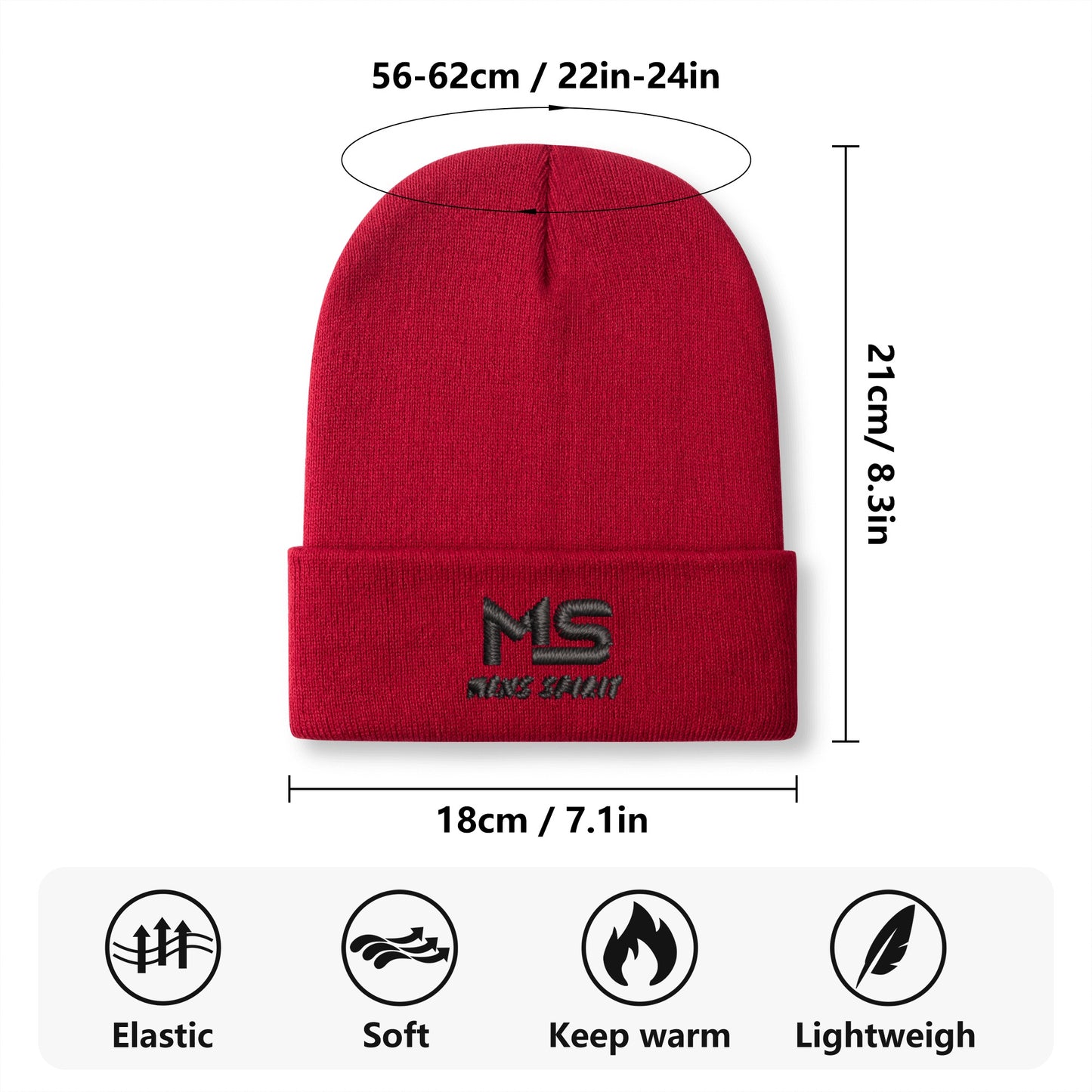 Men Spirit Embroidered Knit Beanie