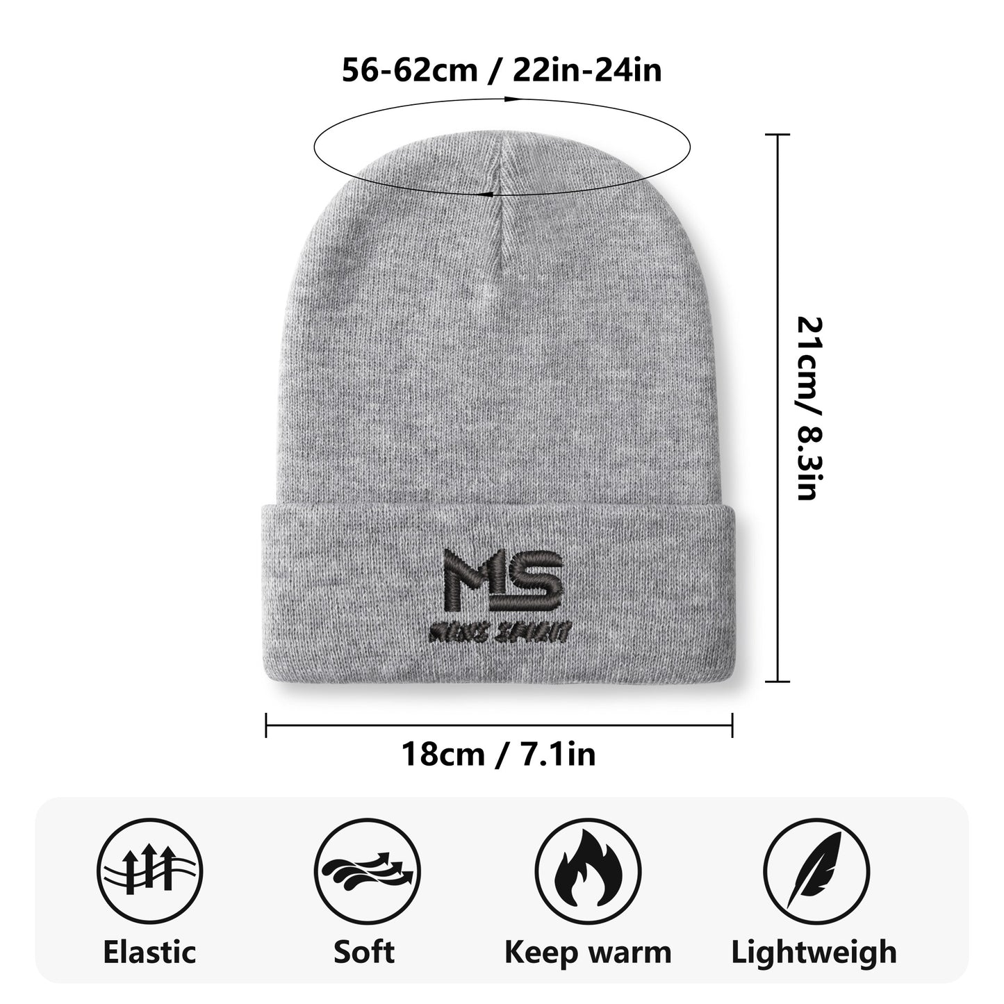 Men Spirit Embroidered Knit Beanie