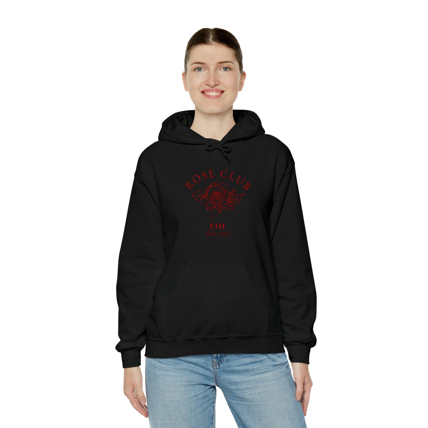 Solid black Rose Club hoodie